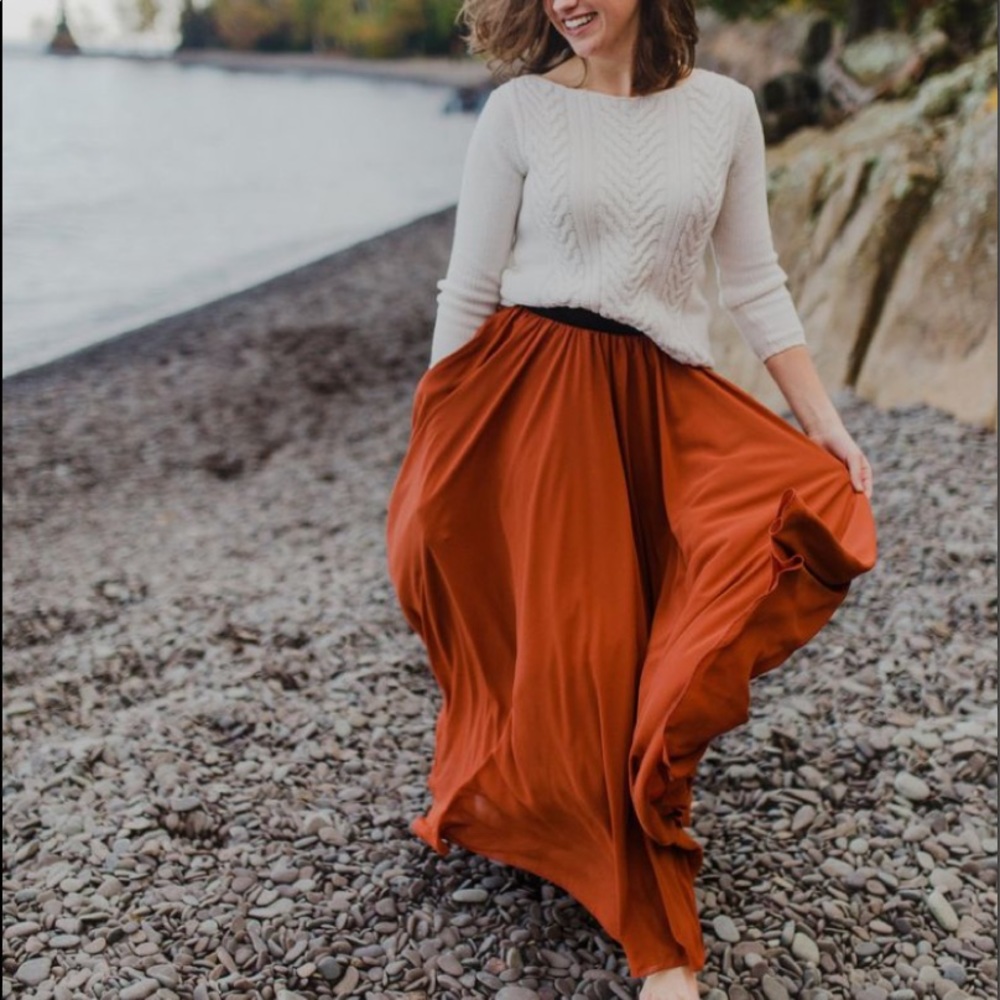 Rust Maxi Skirt - Picture 2 of 7